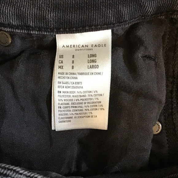 American Eagle 8 Long Mom Jeans Women’s Black Distressed 2021 Back Ripped - Picture 9 of 11